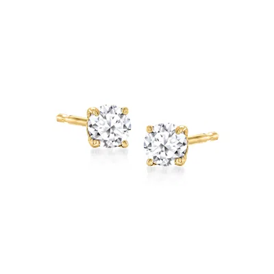 Ross-simons Lab-grown Diamond Stud Earrings In 18kt Gold Over Sterling In Silver