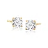 Ross-simons Lab-grown Diamond Stud Earrings In 18kt Gold Over Sterling In Silver