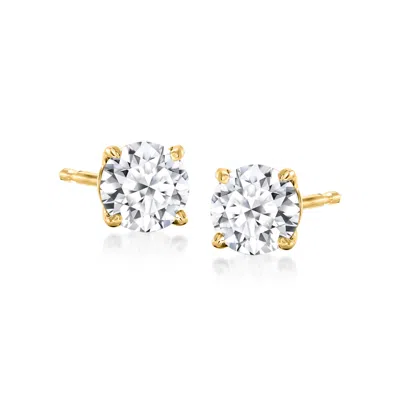 Ross-simons Lab-grown Diamond Stud Earrings In 18kt Gold Over Sterling In Silver