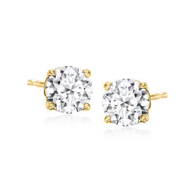 Ross-simons Lab-grown Diamond Stud Earrings In 18kt Gold Over Sterling In Silver