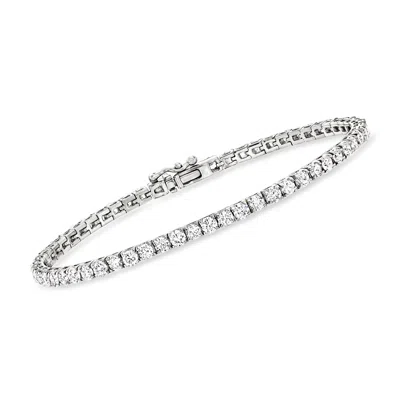Ross-simons Lab-grown Diamond Tennis Bracelet In 14kt White Gold In Metallic