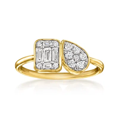 Ross-simons Lab-grown Diamond Toi Et Moi Ring In 14kt Yellow Gold In White