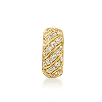 Ross-simons Lab-grown Diamond Twisted Rolling Charm In 18kt Gold Over Sterling