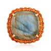 Ross-simons Labradorite And Citrine Ring In 18kt Gold Over Sterling In Blue