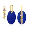 Ross-simons Lapis And Multi-gemstone Jewelry Set: Interchangeable Drop Earrings In 18kt Gold Over Sterling In Purple