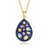 Ross-simons Lapis And . Multi-gemstone Pendant Necklace In 18kt Gold Over Sterling In Gold
