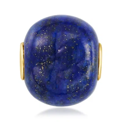 Ross-simons Lapis Bead Pendant With 14kt Yellow Gold In Blue