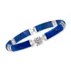 Ross-simons Lapis "bless" Bracelet In Sterling Silver In Multi