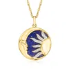 Ross-simons Lapis Celestial Pendant Necklace With . White Topaz In 18kt Gold Over Sterling In White