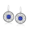 Ross-simons Lapis Filigree Drop Earrings In Sterling Silver