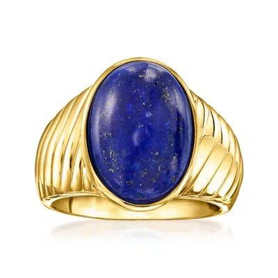 Ross-simons Lapis Ring In 18kt Gold Over Sterling In Blue