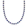 Ross-simons Lapis Station Necklace In 18kt Gold Over Sterling