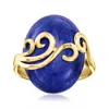 Ross-simons Lapis Swirl Ring In 18kt Gold Over Sterling In Blue
