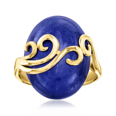 Ross-simons Lapis Swirl Ring In 18kt Gold Over Sterling In Blue