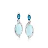 Ross-simons Larimar And . London Blue Topaz Drop Earrings In Sterling Silver