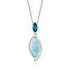 Ross-simons Larimar And . London Blue Topaz Necklace In Sterling Silver