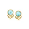 Ross-simons Larimar Octopus Earrings With Diamonds In 18kt Gold Over Sterling In White