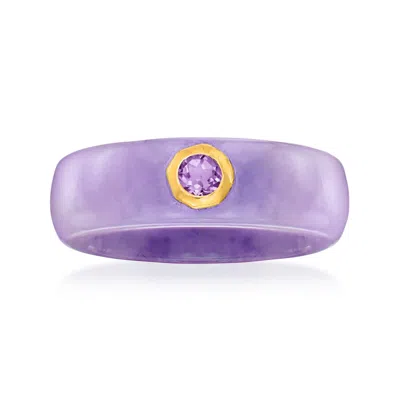 Ross-simons Lavender Jade And . Amethyst Ring With 14kt Gold