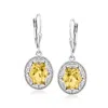 Ross-simons Lemon Quartz And . Diamond Scalloped Drop Earrings In Sterling Silver In Multi