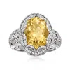 Ross-simons Lemon Quartz And . Diamond Scalloped Ring In Sterling Silver In Yellow