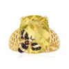Ross-simons Lemon Quartz Bee Ring With Multi-gemstone Accents In 18kt Gold Over Sterling In Gold