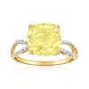 Ross-simons Lemon Quartz Ring With . Diamonds In 14kt Yellow Gold In Yellow