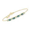 Ross-simons London And Sky Blue Topaz Bracelet In 14kt Yellow Gold