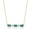 Ross-simons London And Sky Blue Topaz Necklace In 14kt Yellow Gold In Multi