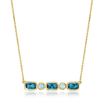 Ross-simons London And Sky Blue Topaz Necklace In 14kt Yellow Gold In Multi
