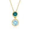 Ross-simons London And Sky Blue Topaz Pendant Necklace In 18kt Gold Over Sterling In Multi