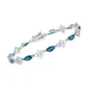 Ross-simons London And Sky Blue Topaz Tennis Bracelet In Sterling Silver In Multi