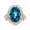 Ross-simons London Blue And White Topaz Ring With Diamond Accents In Sterling Silver In Blue