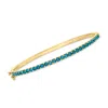 Ross-simons London Blue Topaz Bangle Bracelet In 18kt Gold Over Sterling In Blue