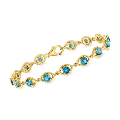 Ross-simons London Blue Topaz Bracelet In 18kt Gold Over Sterling In Multi