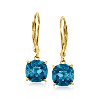 Ross-simons London Blue Topaz Drop Earrings In 18kt Gold Over Sterling
