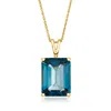 Ross-simons London Blue Topaz Pendant Necklace In 18kt Gold Over Sterling