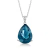 Ross-simons London Blue Topaz Pendant Necklace With Diamond Accents In Sterling Silver In Multi