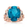 Ross-simons London Blue Topaz Ring With Blue And White Diamond Accents In 14kt Rose Gold In Blue