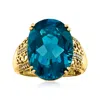 Ross-simons London Blue Topaz Ring With . Diamonds In 14kt Yellow Gold In Blue