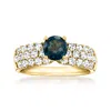 Ross-simons London Blue Topaz Ring With Lab-grown Diamonds In 14kt Yellow Gold