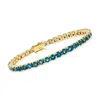 Ross-simons London Blue Topaz Tennis Bracelet In 18kt Gold Over Sterling In Multi