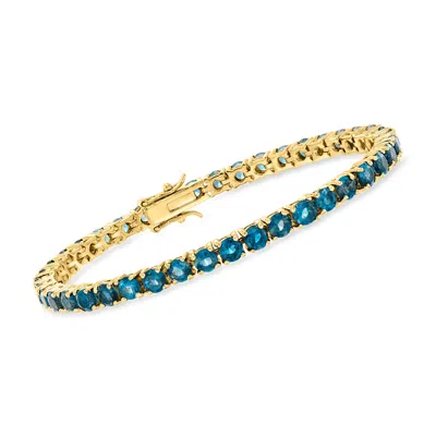 Ross-simons London Blue Topaz Tennis Bracelet In 18kt Gold Over Sterling In Multi