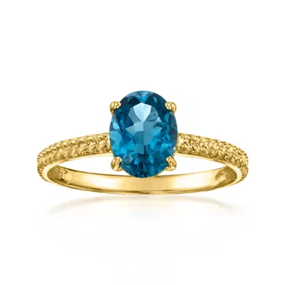 Ross-simons London Blue Topaz Twisted Ring In 10kt Yellow Gold