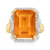 Ross-simons Madeira Citrine And . Diamond Ring In 18kt Gold Over Sterling In Orange