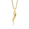 Ross-simons Men's 18kt Gold Over Sterling Italian Horn Pendant Necklace In Gold