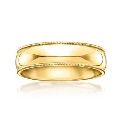 Ross-simons Men's 6mm 14kt Yellow Gold Milgrain Wedding Ring