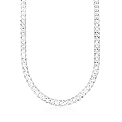 Ross-simons Men's 8mm Sterling Silver Curb Link Necklace In Multi
