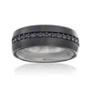 Ross-simons Men's Black Sapphire Eternity Wedding Ring In Tungsten Carbide In Black