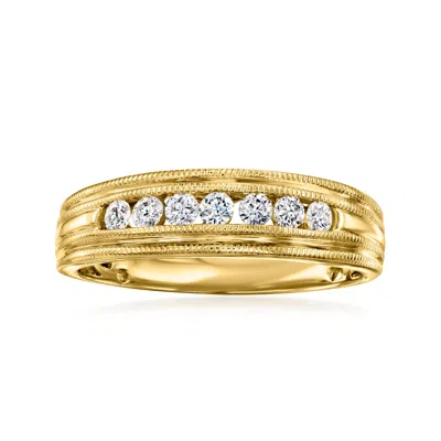 Ross-simons Men's . Diamond Wedding Band In 14kt Yellow Gold