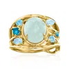 Ross-simons Milky Aquamarine And . Tonal Blue Topaz Ring In 18kt Gold Over Sterling In Gold